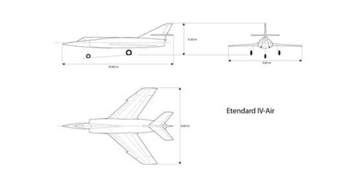 Plan 3 vues Etendard IV Air