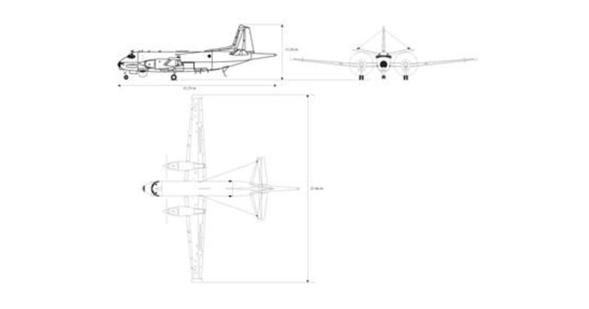 Atlantique 2 - 3 view drawing