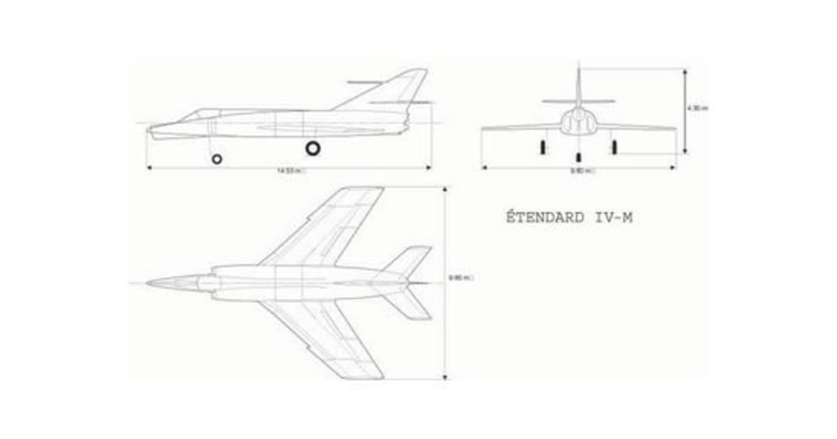 Etendard IV M - 3 view drawing