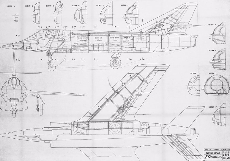 Plan d'avion : Étendard IV 01.