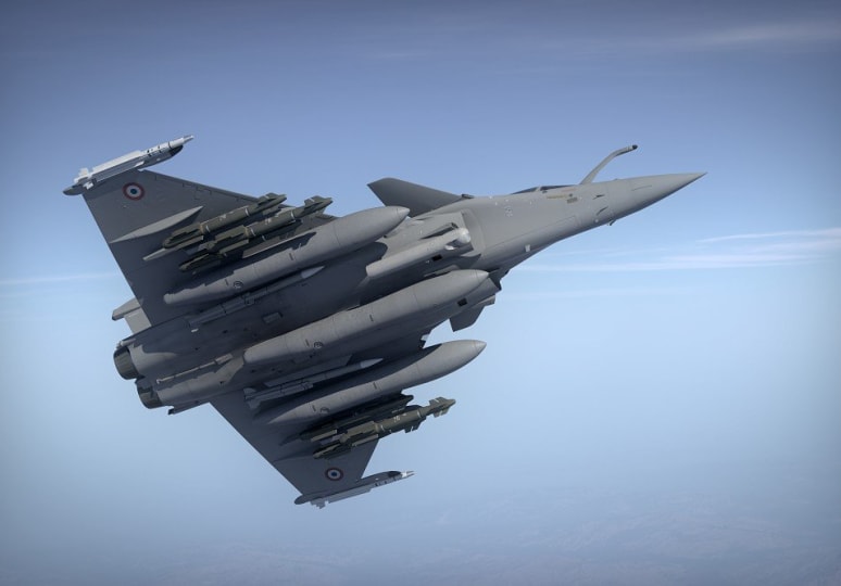 French Air Force Rafale B in flight.