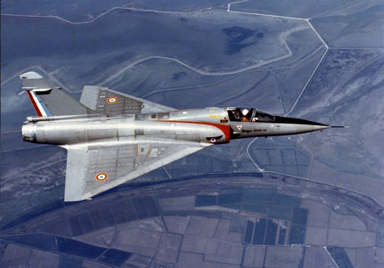 Mirage 2000-01 during its first flight at Istres (South of France), on March 10, 1978.