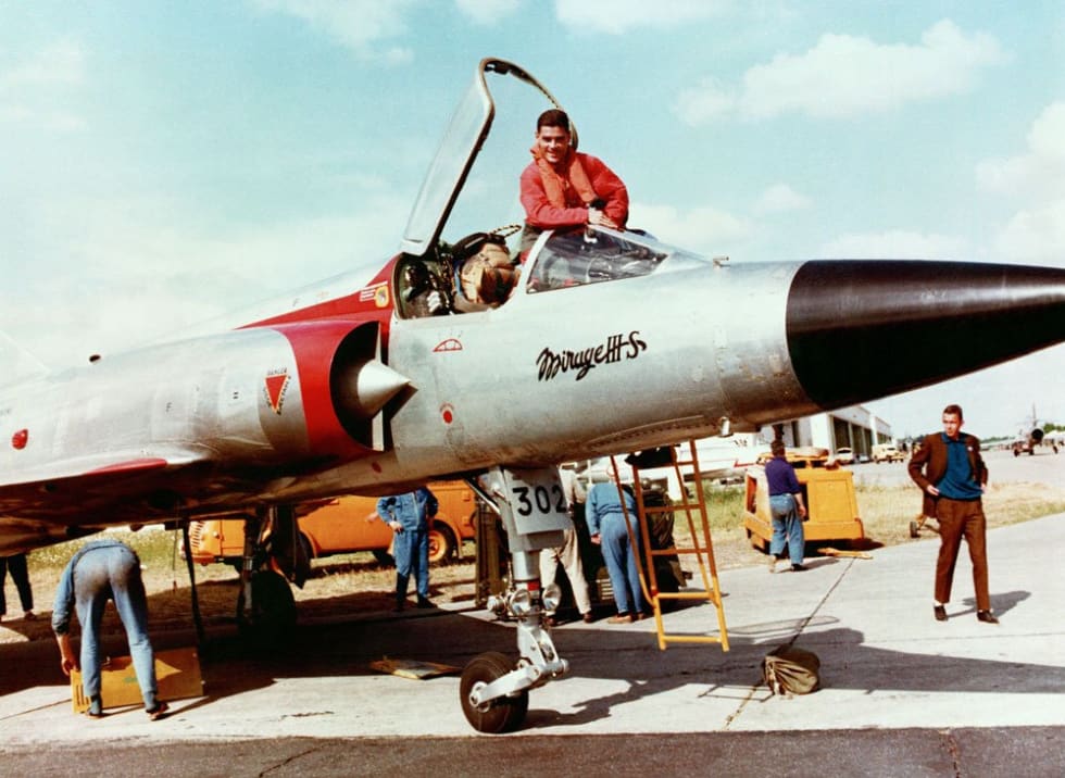 Hervé Leprince-Ringuet à bord d'un Mirage III S Suisse.