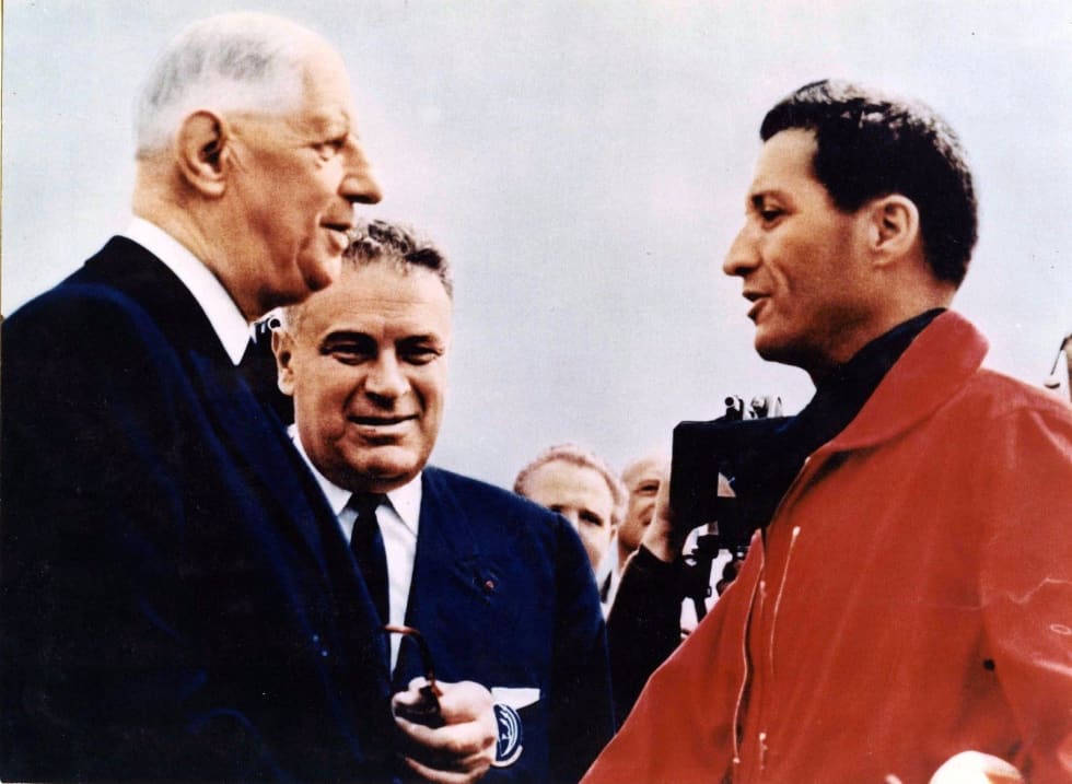 De gauche à droite : le Général De Gaulle, Benno-Claude Vallières et René Bigand.