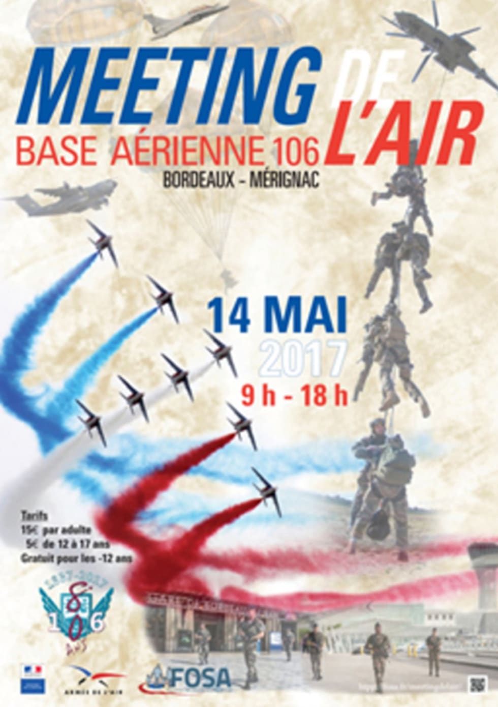 Affiche du meeting aérien de Bordeaux-Mérignac 2017