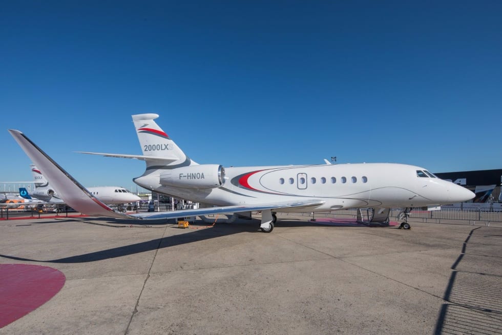 Visite virtuelle du statique civil Dassault Aviation : Falcon 2000LXS au sol