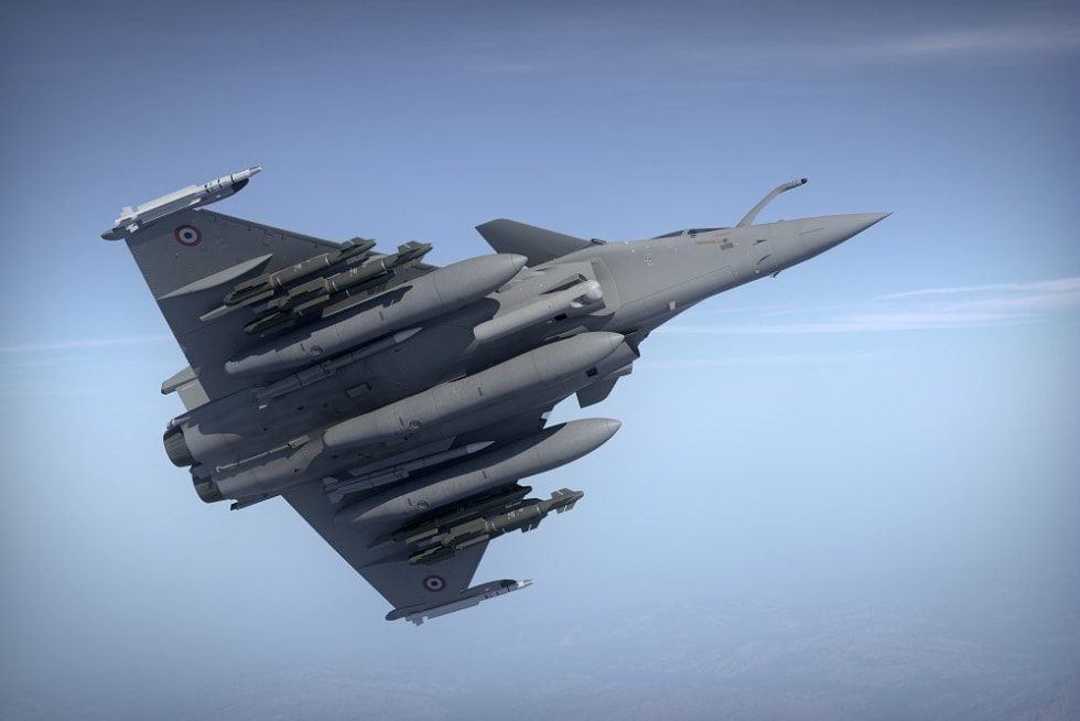 French Air Force Rafale B in flight.