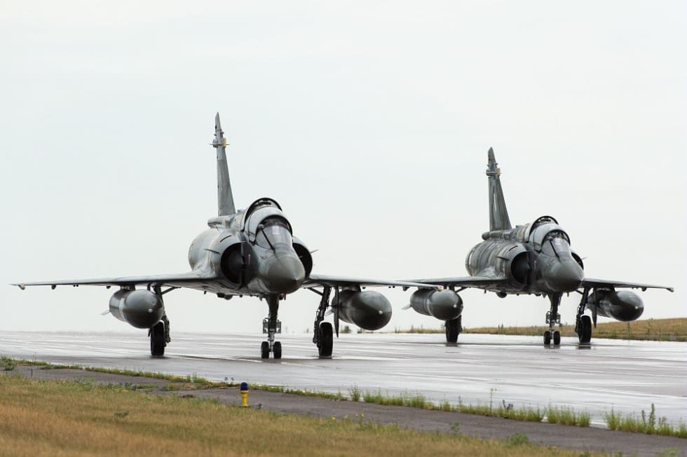 Two Mirage 2000D on the apron.