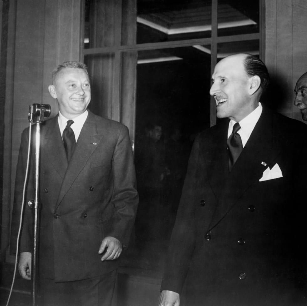 Constantin Rozanoff and Marcel Dassault, in 1953