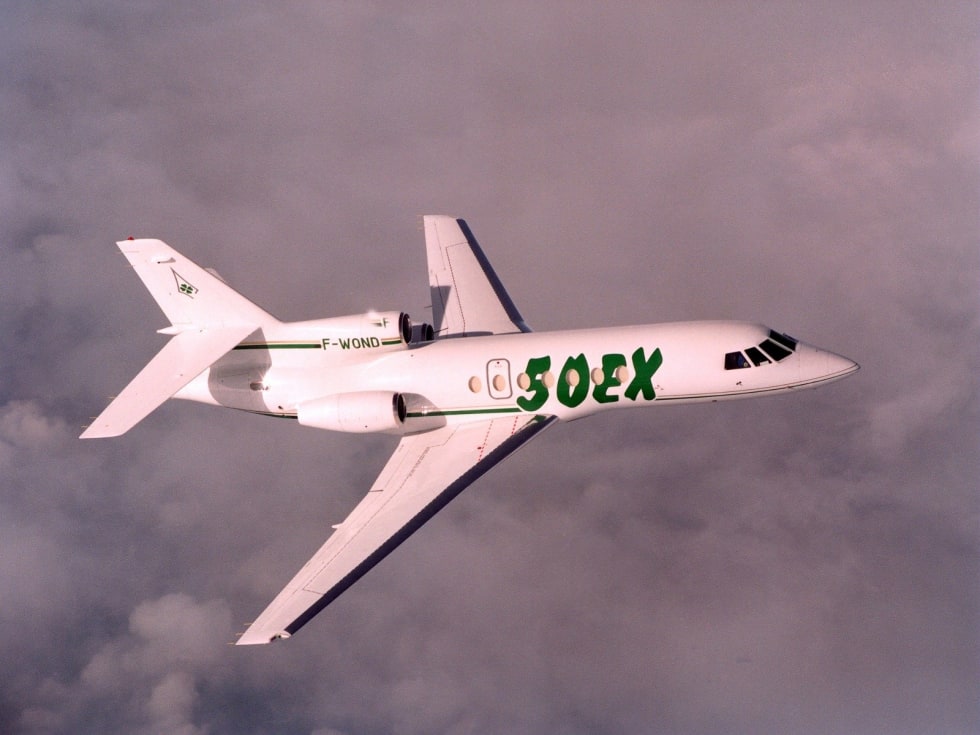 Falcon 50EX in flight