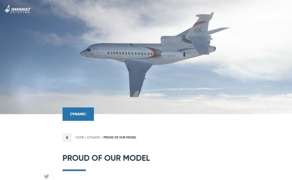 Dassault Aviation’s 2018 Digital Annual Report Proud of our model screenshot