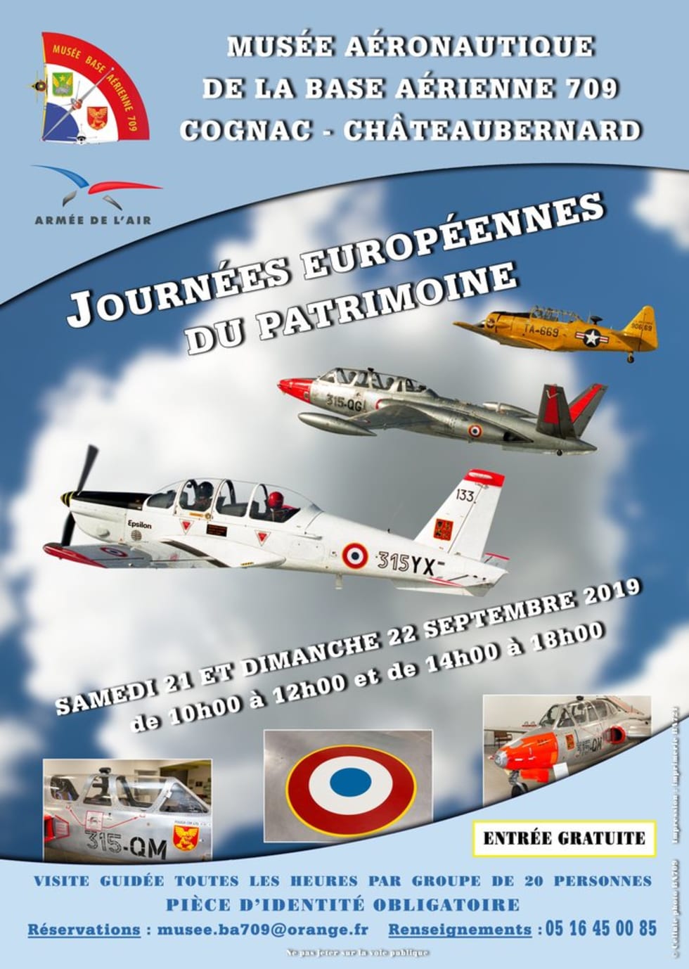 Poster of Guided tour of the Aeronautics Museum at the 709 Cognac-Châteaubernard Air Base